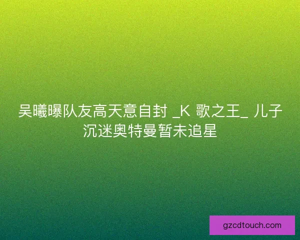 吴曦曝队友高天意自封 _K 歌之王_ 儿子沉迷奥特曼暂未追星